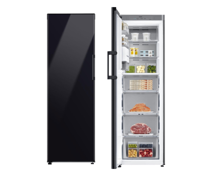 Zamrażarka szufladowa Zamrażarka Samsung RZ32C76CE22 EF Bespoke No Frost 186cm 36dB Czarne Szkło Kostkarka SLIM AI 323L
